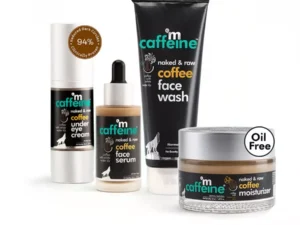 mCaffeine Pro Skin Care Coffee Routine (Under Eye Cream 30ml + Face Serum 40ml + Face Wash 100ml + Moisturizer Cream 50ml) (1Pack)