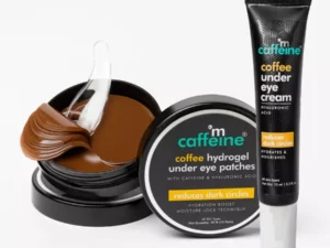 mCaffeine Coffe Under Eye Cream + Coffee Hydrogel Under Eye Patches (Cream 15Ml + Patches 15 Pair) (1Pack)