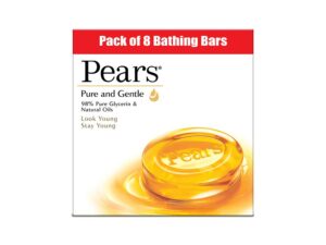 Pears Pure & Gentle Bathing Soap Bar 125 g (Pack of 8) – Moisturizing Glycerin Soap
